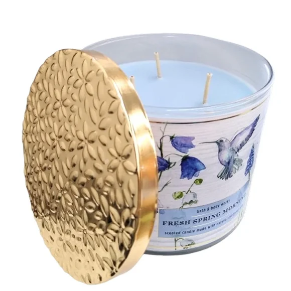 NWT Bath And Body Works Fresh Spring Morning Scented 3 Wick Candle - Picture 2 of 3